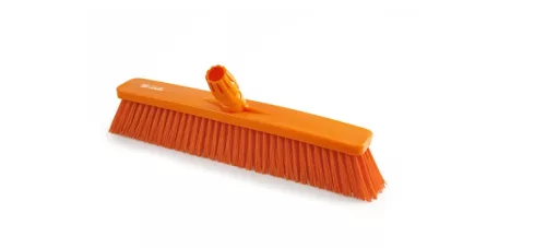 Igeax élelmiszeripari tolóseprű, partvis fej, 45cm, 0,5mm közepes sörtével, narancs