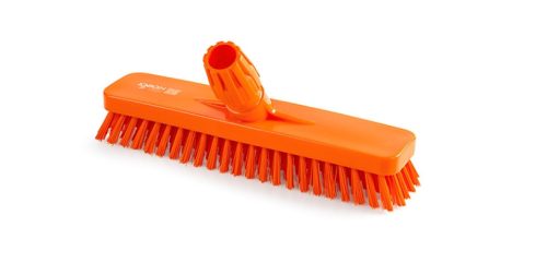 Igeax élelmiszeripari padlósúrolókefe 30cm széles narancssárga, 0,5mm közepes sörtével