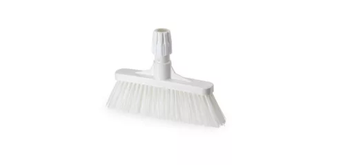 Igeax élelmiszeripari seprű, partvis fej, 28cm, billenő szemetes lapáthoz, 0,5mm közepes sörtével, fehér