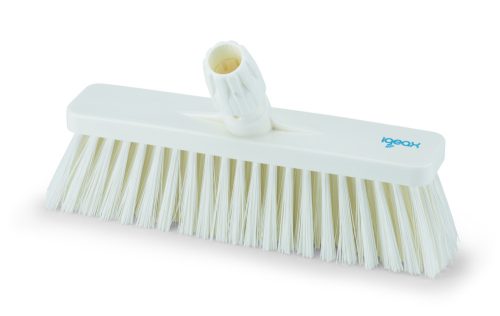 Igeax élelmiszeripari tolóseprű, partvis fej, 30 cm, 0,3mm puha sörtével, fehér