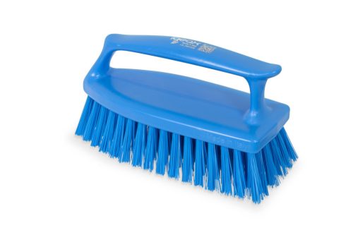 Igeax élelmiszeripari tisztítókefe, függőleges markolattal, Kék, 0,5mm közepes sörtével