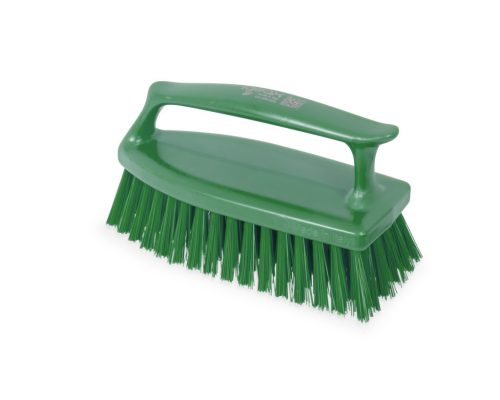 Igeax élelmiszeripari tisztítókefe, függőleges markolattal, Zöld, 0,5mm közepes sörtével