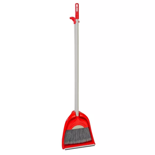 Seprű+szemétlapát piros 110cm
