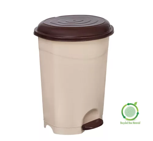 Planet Pedálos szemetes kuka, műanyag, ECO barna kivehető kosárral, 12L NO3