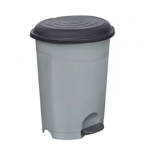 Planet Pedálos szemetes kuka, műanyag, ECO antracit, kivehető kosárral, 50L