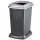 Planet Szelektív hulladékgyűjtő konténer, műanyag, nyitott fedeles, fém színű, 50L
