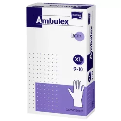 Ambulex latex fehér gumikesztyű púderes XL 100db/doboz