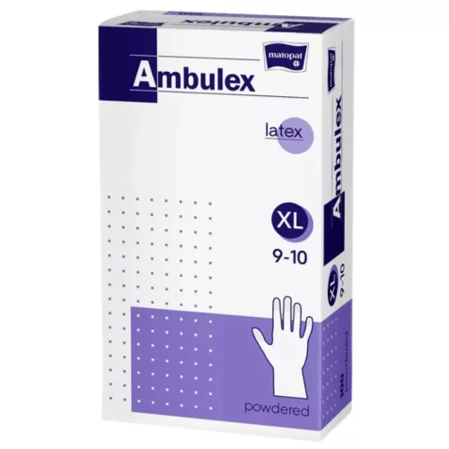 Ambulex latex fehér gumikesztyű púderes XL 100db/doboz