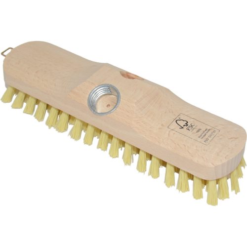 Gyökérkefe, fa testű súroló kefe fej, fém nyélmenettel. RIVAL 