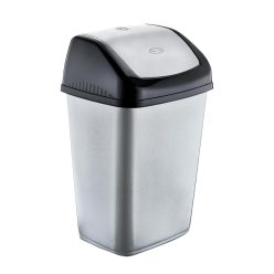   Polytime billenőfedeles szemetes kuka, műanyag, szürke/antracit, 50 L