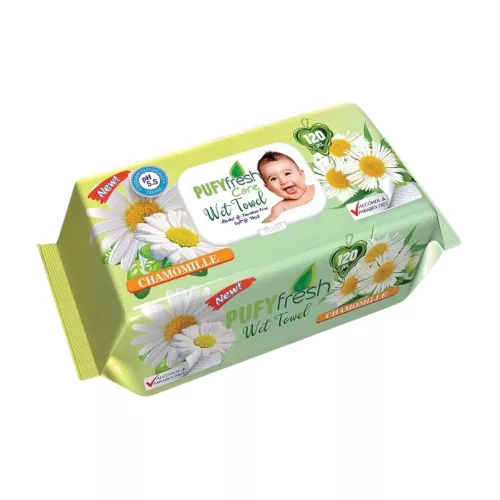 Pufy Fresh nedves törlőkendő 120db/csg chamomille