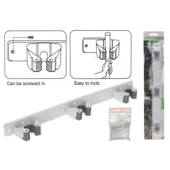 Fali eszköz/nyéltartó 4 befogóval falra szerelhető