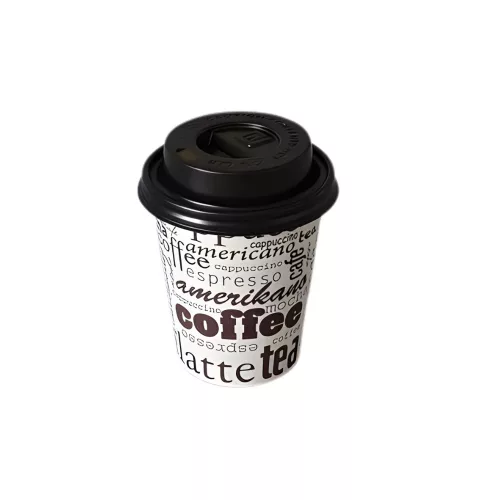 Papírpohár tető FEKETE - PP 70mm