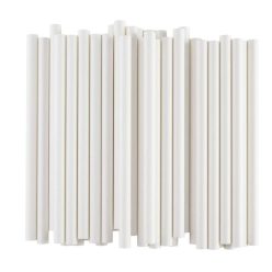 Szívószál bioműanyag fehér - 6,5mm átm. 24cm