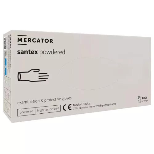 MERCATOR Santex powdered latex púderes vizsgálókesztyű XS