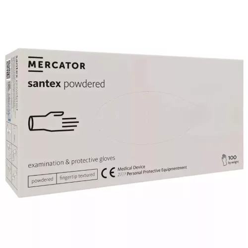 MERCATOR Santex powdered latex púderes vizsgálókesztyű S