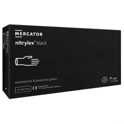   MERCATOR Nitrylex black nitril púdermentes fekete vizsgálókesztyű M