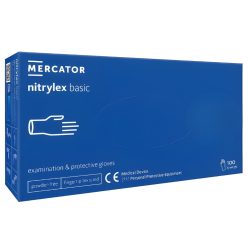   MERCATOR NITRYLEX BASIC A100 BLUE - nitril púdermentes kék vizsgálókesztyű S