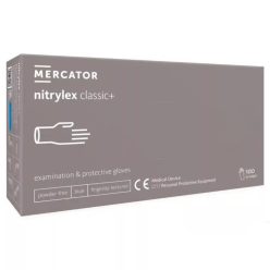   MERCATOR Nitrylex classic + blue -nitril púdermentes,kék vizsgálókesztyű  S      (új termék)