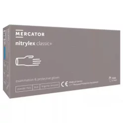   MERCATOR Nitrylex classic + blue -nitril púdermentes,kék vizsgálókesztyű  L     (új termék)
