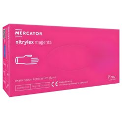   MERCATOR Nitrylex magenta,nitril púdermentes magenta(intenzív pink) színű vizsgálókesztyű XS