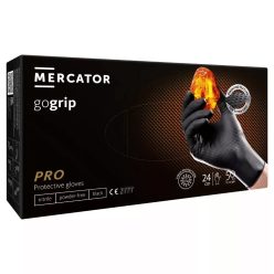   MERCATOR gogrip (black)nitril védőkesztyű fekete púdermentes,gyémánt textúrált XXL,50 db/doboz 