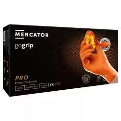   MERCATOR gogrip (orange)nitril védőkesztyű narancs púdermentes,gyémánt textúrált XL,50 db/doboz 