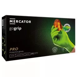   MERCATOR gogrip (green)nitril védőkesztyű zöld púdermentes,gyémánt textúrált XL,50 db/doboz  