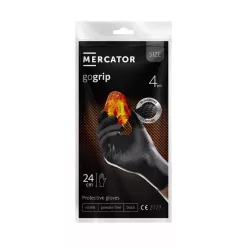   MERCATOR gogrip black a'4 nitril védőkesztyű fekete púdermentes, gyémánt txt 4 db-os kiszerelés XL