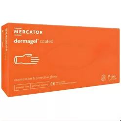   MERCATOR Dermagel coated kopolimeres latex púdermentes vizsgálókesztyű  M