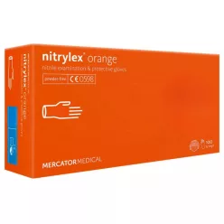   MERCATOR Nitrylex orange nitril púdermentes vizsgálókesztyű S