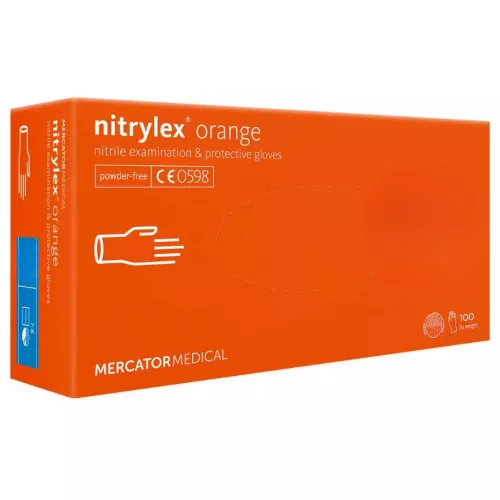 MERCATOR Nitrylex orange nitril púdermentes vizsgálókesztyű L