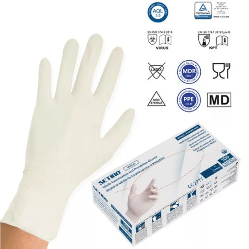 SETINO Nitril gumikesztyű - 3.5g M 100pcs Fehér