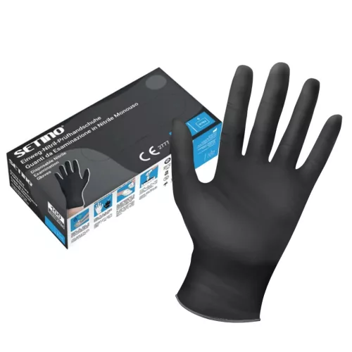 SETINO Nitril gumikesztyű - 3.5g XS 100pcs Fekete