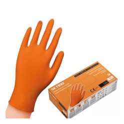   SETINO Nitril gumikesztyű - 8.5g M 50pcs Narancssárga, ERŐSÍTETT