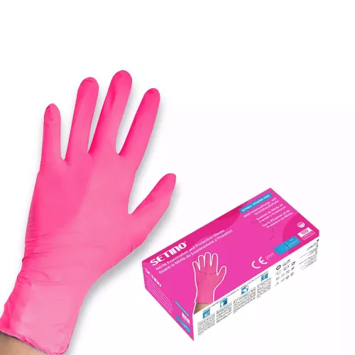 SETINO Nitril gumikesztyű - 3.5g L 100pcs Pink