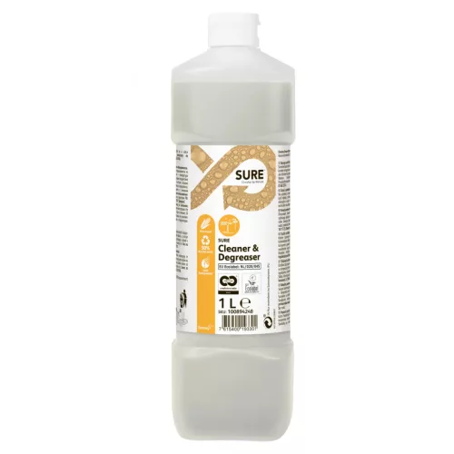 Sure Cleaner&Degreaser erőteljes tisztító-zsíroldószer és padozatisztító, növényi alapú, 100% lebomló 1L