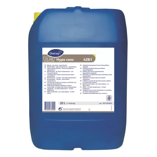 Clax Hypo conc. 42B1 klór-bázisú fehérítő alacsony hőfokú mosási technológiákhoz 20L