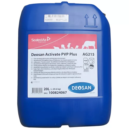 Deosan Activate PVP Plus AG215 20L - Tőgybimbó-fertőtlenítő szer, fejés után: permetezés, bemártás - kézi és (fél) automatikus