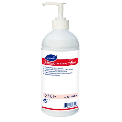 Soft Care Des E Spray alkoholos folyékony kézfertőtlenítő 500ml pumpával
