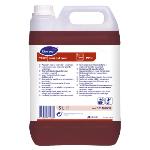 TASKI Sani Cid conc W1d 5L - Citromsav alapú fürdőszoba-tisztító koncentrátum kemény vízhez
