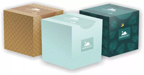 Harmony kozmetikai kendő kocka, 3r., 60lap/doboz, 12doboz/karton, 88karton/raklap