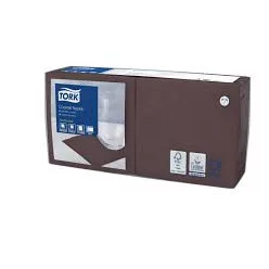 Tork szalvéta koktél, 24/2 BARNA, 200lap/csg, 5csg/karton