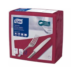   Tork szalvéta textilhatású Dinner, 39,5X39,5cm, BORDÓ, 1/4 hajtás, 50 lap/csg, 20csg/karton