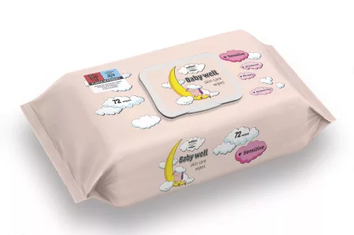 Well Done nedves törlőkendő 72db/csg, sensitive (fehér)