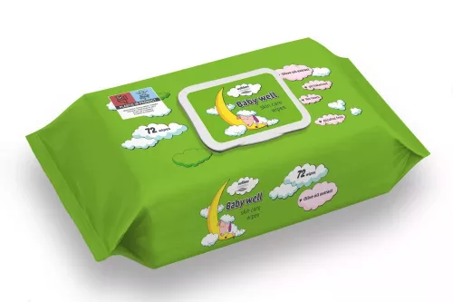 Well Done nedves törlőkendő 72db/csg, zöld