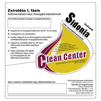 Clean Center Sidonia-balsam I. fázis kísérőmatrica