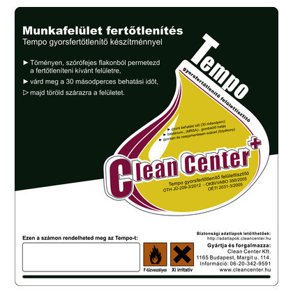 Clean Center Tempo kísérőmatrica