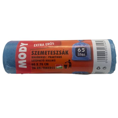 Szemeteszsák Mody (60X70, 65L, 20db/tek, 25tek/karton) Kék