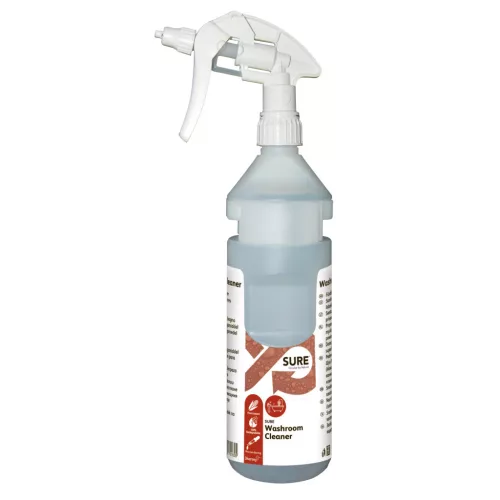 SURE Washroom Cleaner üres flakon, 750 ml, Sure Washroom Cleaner felirattal